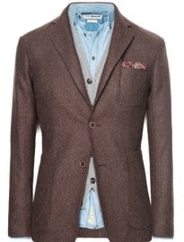 He By Mango Unstructured Herringbone Wool-blend Blazer