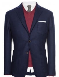 He By Mango Unstructured Herringbone Wool-blend Blazer