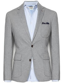 He By Mango Leather Elbow Patches PiquÉ Blazer