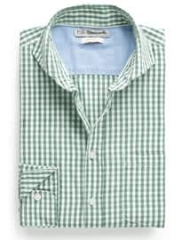 He By Mango Slim-fit Gingham Check Shirt