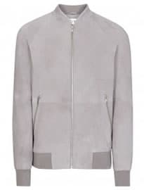Reiss Toulon Suede Bomber Jacket Grey