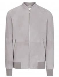 Reiss Toulon Suede Bomber Jacket Grey