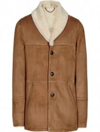 Reiss Tyson Shearling Coat Brown