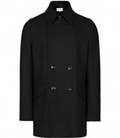 Reiss Stoney Overcoat Black