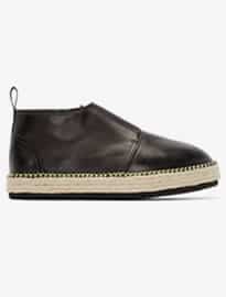 Msgm Black Leather Espadrille Boots