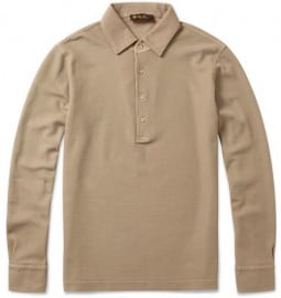 Loro Piana Long-sleeved Cotton-piqué Polo Shirt