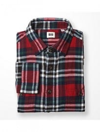 Uniqlo Men Flannel Checked Long Sleeve Shirt O