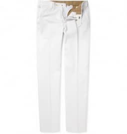 Loro Piana Straight-leg Cotton And Linen-blend Trousers