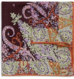 Etro Printed Linen And Silk-blend Pocket Square