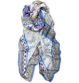 Etro Bombay Printed Linen And Silk-blend Scarf