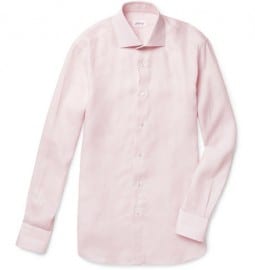 Brioni Spread-collar Linen Shirt