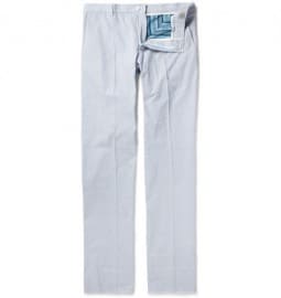Etro Lambretto Straight-leg Seersucker Trousers