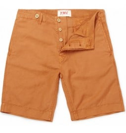 Ymc Cinch-back Linen-blend Shorts