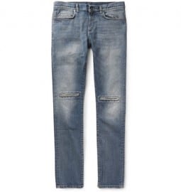 Saint Laurent Slim-fit 15.5cm Hem Ripped Denim Jeans