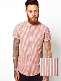 Asos Stripe Shirt In Short Sleeve