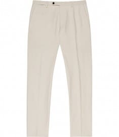 Reiss Alsace T Cotton Linen Mix Trousers Stone