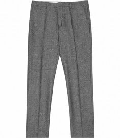 Reiss Piccadilly All Over Circle Stitch Detail Trousers Dark Brown
