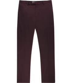 Reiss Peter Formal Twill Trousers Bordeaux