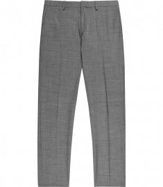 Reiss Garth T Hemmed Wool Blend Trousers Grey