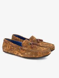 Ted Baker Brently Printed Suede Driving Shoe Moccasins
