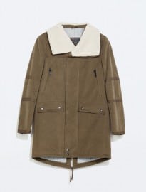 Zara Coat With Sheepskin Collar
