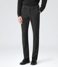 Reiss Taylor Prince Of Wales Check Trousers Charcoal