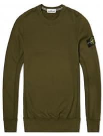 Stone Island Garment Dyed Cotton Fleece Crew Sweat