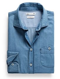 He By Mango Slim-fit Chambray Shirt