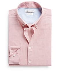 He By Mango Slim-fit Orange Micro Check Shirt
