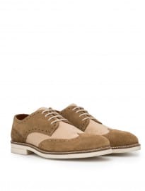 He By Mango Suede And Canvas Brogue Blucher