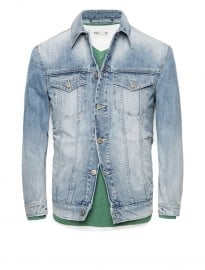 He By Mango Light Wash Denim Jacket