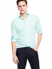 He By Mango Slim-fit Voile Shirt