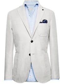 He By Mango Textured Cotton-blend Blazer