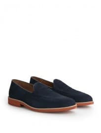 He By Mango Contrast Sole Suede Loafers
