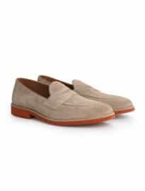 He By Mango Contrast Sole Suede Loafers