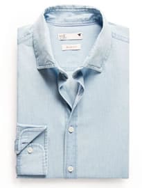 He By Mango Slim-fit Chambray Shirt