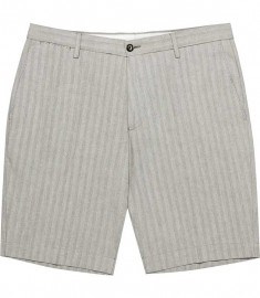 Reiss Nelson Linen Herringbone Tailored Shorts Soft Grey