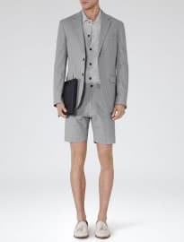 Reiss Lute S Jacquard Weave Shorts Grey