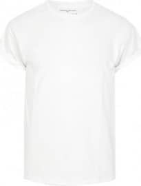 River Island White Crew Neck Roll Sleeve T-shirt