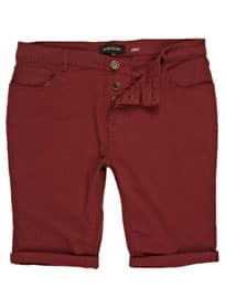 River Island Red Skinny Stretch Turn Up Shorts