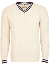 River Island Ecru Chunky Cable Knit Cricket Jumper