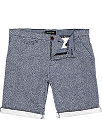River Island Blue Ditsy Print Turn Up Shorts