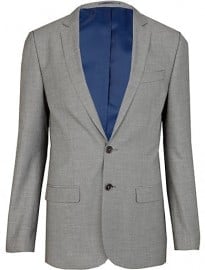 River Island Light Grey Skinny Suit Jacket
