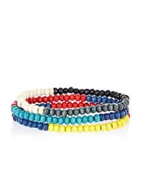 River Island Red Colour Block Bead Bracelets Pack