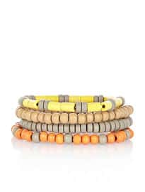 River Island Grey And Yellow Beaded Bracelet Pack