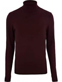 River Island Dark Purple Roll Neck Jumper