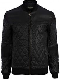 River Island Black Quilted Bomber Jacket