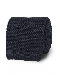 T.m.lewin Navy Knitted Silk Tie