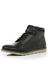 River Island Dark Grey Low Worker Boots