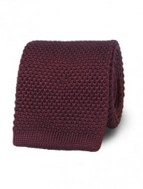 T.m.lewin Burgundy Knitted Tie